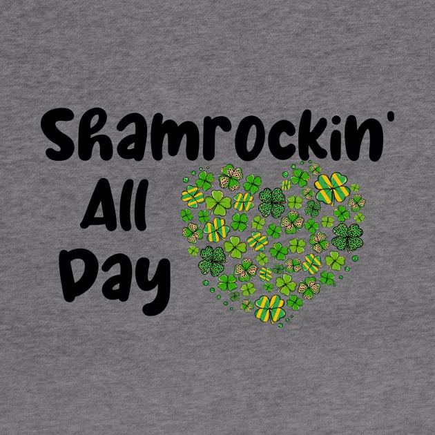 Shamrockin' All Day Heart Clovers by SpringDesign888